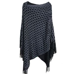 AMBOS Wool Blend Open Weave Kaftan Shawl Size M